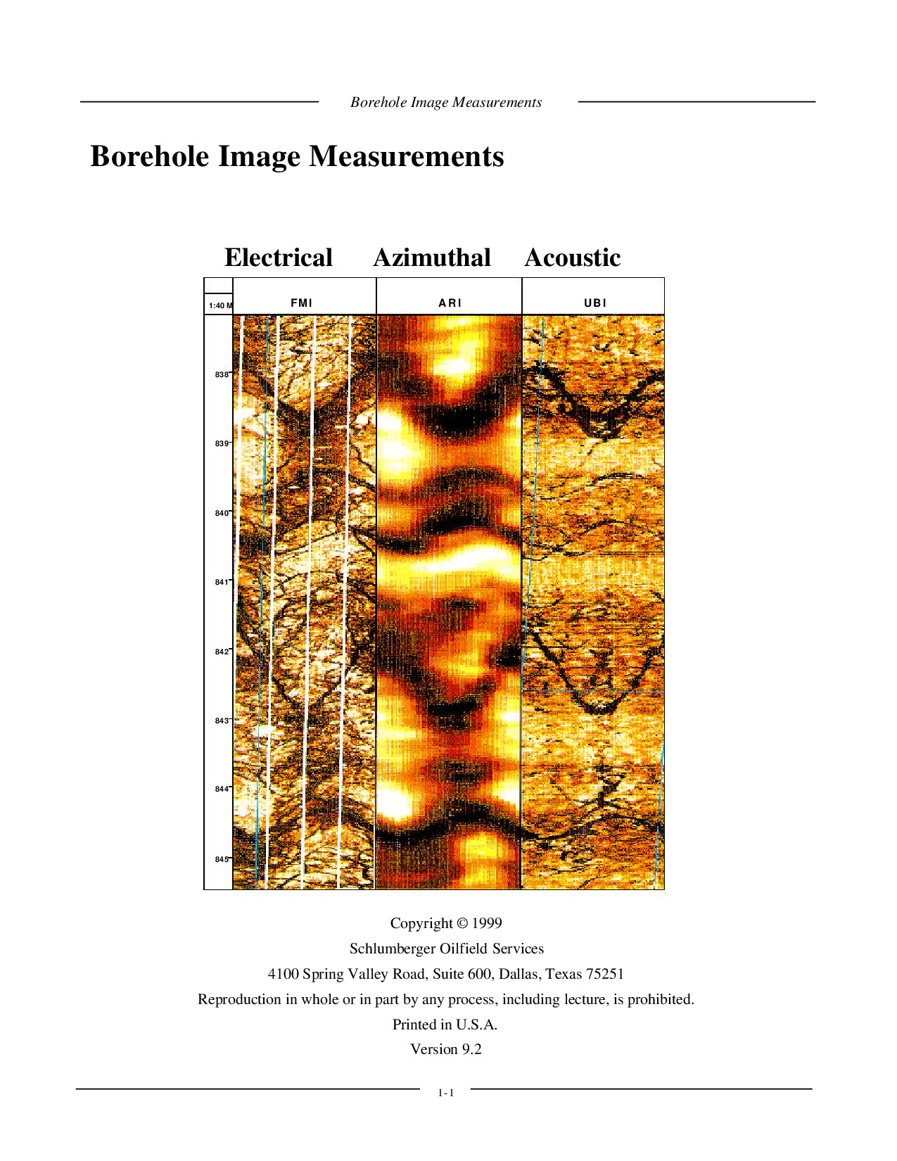 Borehole Image Measurements