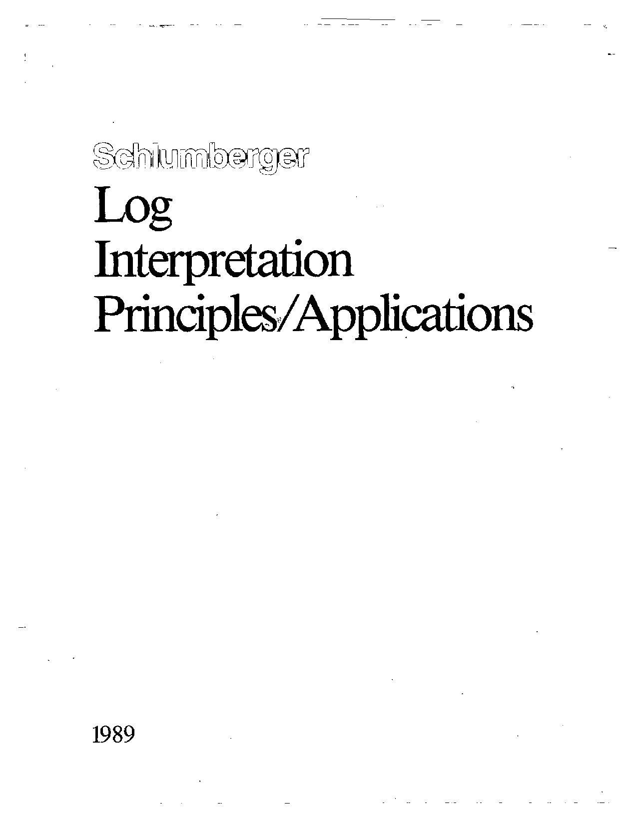 Log Interpretation Principles/Applications